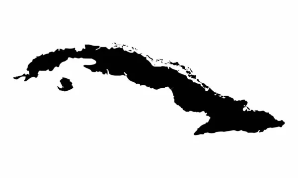Κούβα χάρτης σιλουέτας — Διανυσματικό Αρχείο