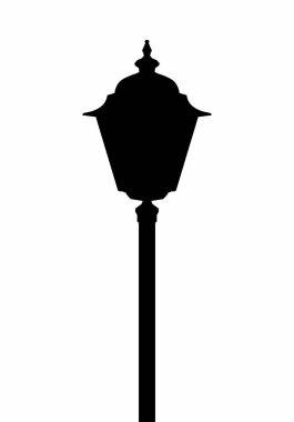 Eski sokak lambası silueti