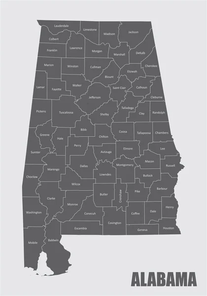 Karte von Alabama — Stockvektor