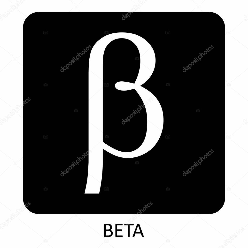 Lowercase Beta greek letter icon on dark background