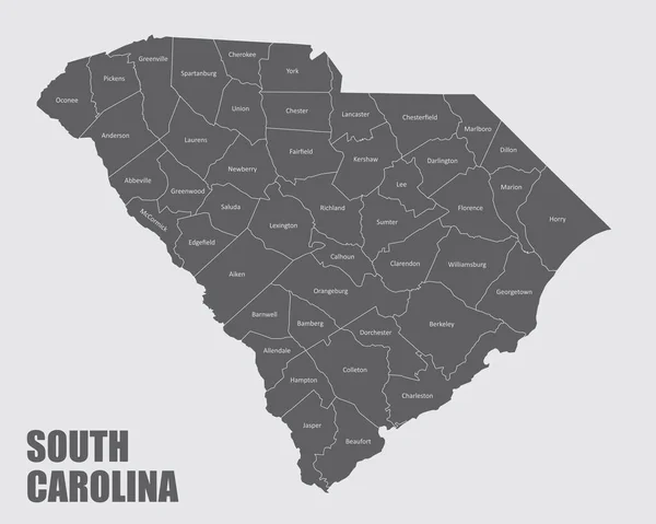 Karte von South Carolina — Stockvektor