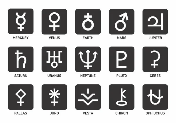Planets symbols set — ストックベクタ