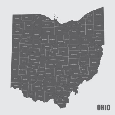 Ohio Counties Map clipart