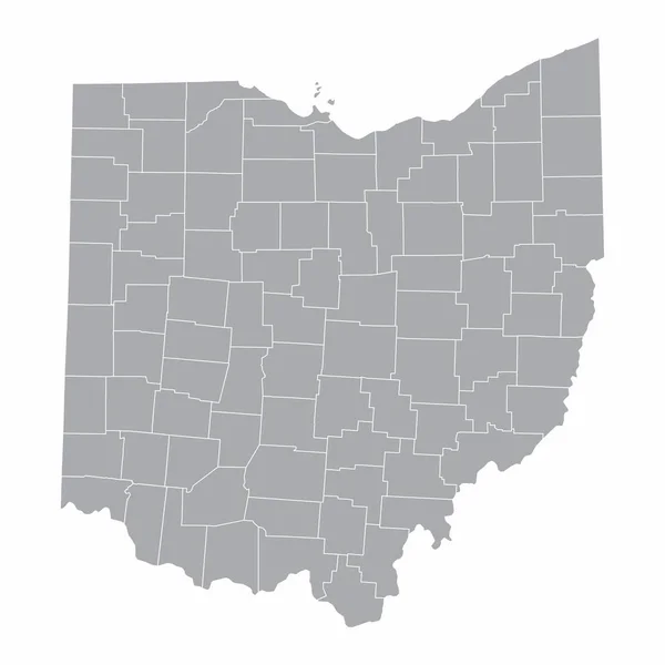Mapa dos condados de Ohio — Vetor de Stock