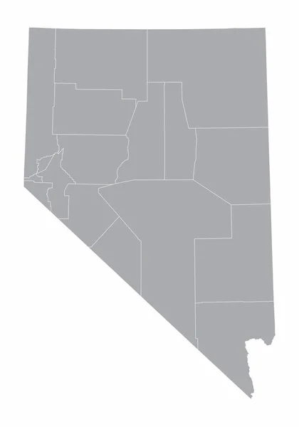 Mapa Dos Condados Estado Nevada Isolado Sobre Fundo Branco —  Vetores de Stock