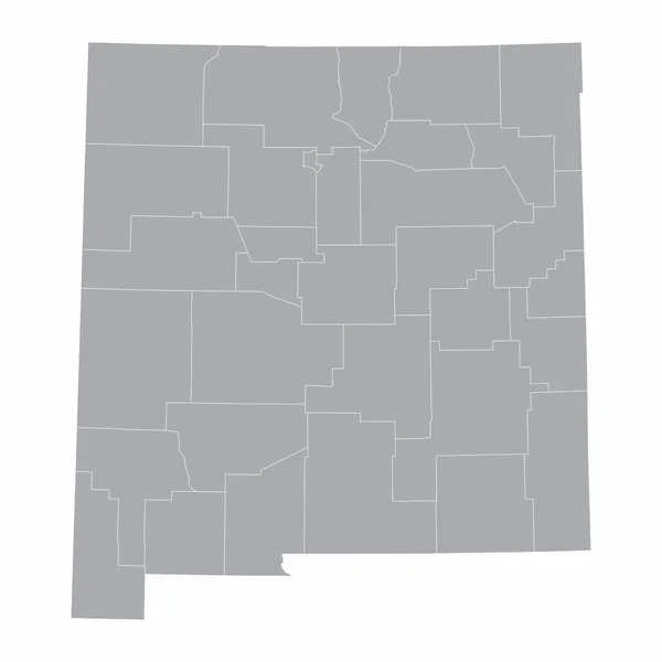 Карта Округов Нью Мексико Белом Фоне — стоковый вектор