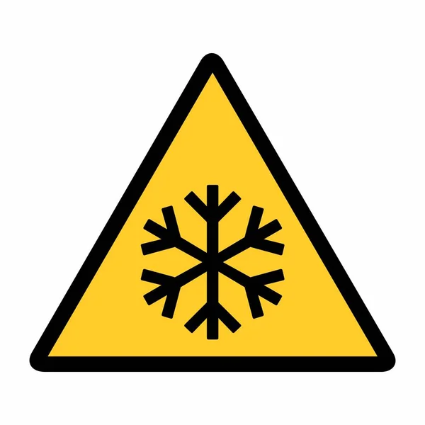 Chladný Výstražný Znak Izolovaný Bílém Pozadí — Stockový vektor