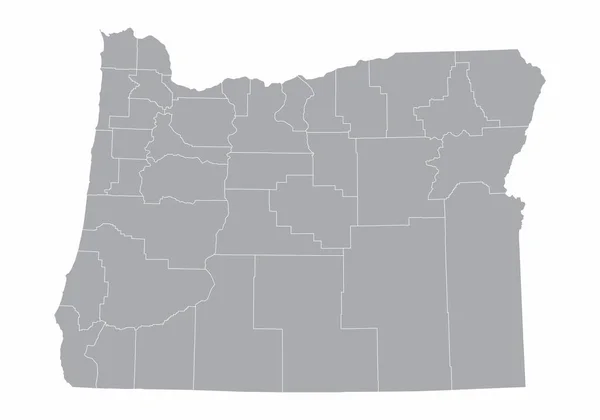 Karte der Landkreise des Staates Oregon — Stockvektor