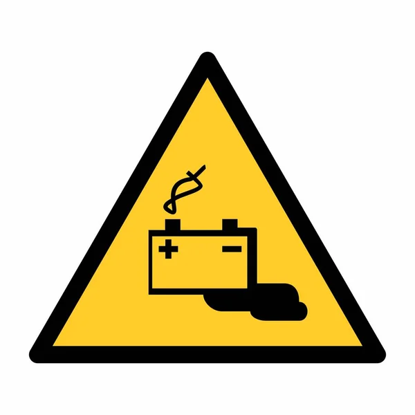 Chargement des batteries Avertissement signe — Image vectorielle