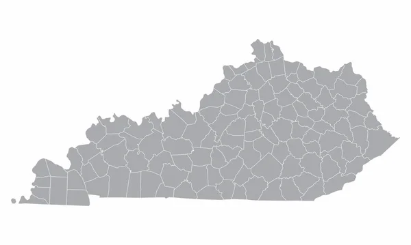 Kaart van de provincies van Kentucky — Stockvector