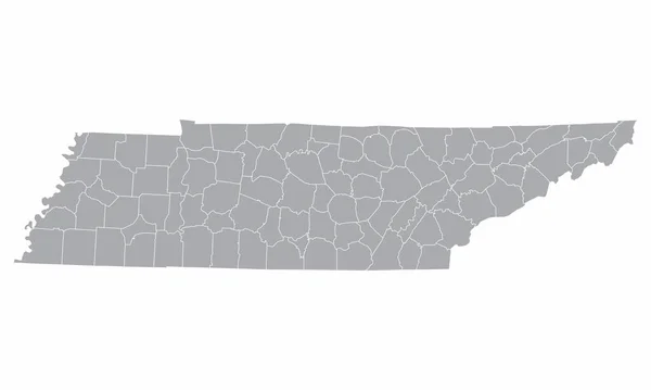 Mapa hrabstw Tennessee — Wektor stockowy