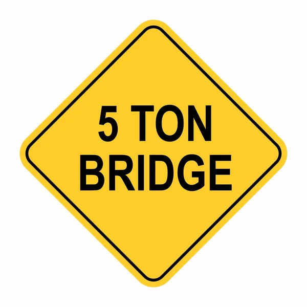 Beschränktes Gewicht Tonnen Brücke Verkehrszeichen — Stockvektor