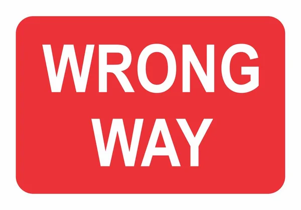 Falscher Weg Verkehrszeichen Illustration Auf Weißem Hintergrund — Stockvektor