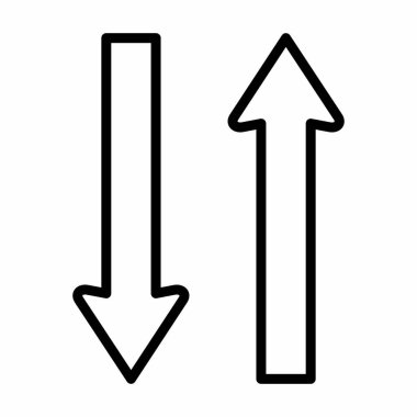 İki yönlü ikon. Beyaz arkaplanda siyah çizgiler.