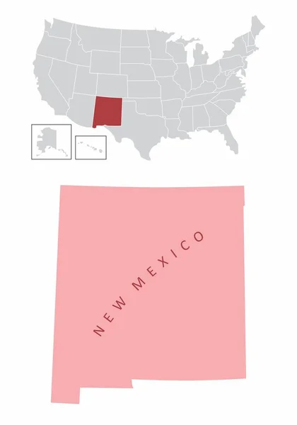 Nuova mappa di stato del Messico — Vettoriale Stock