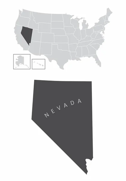 Nevada mapa do estado —  Vetores de Stock