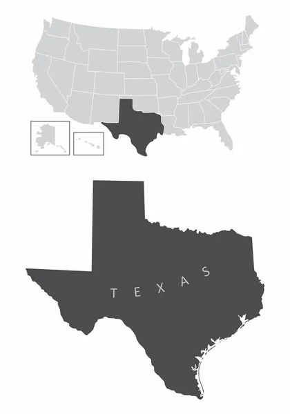 得克萨斯州地图 — 图库矢量图片