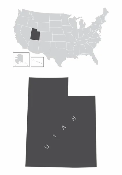 Mappa dello Stato dello Utah — Vettoriale Stock