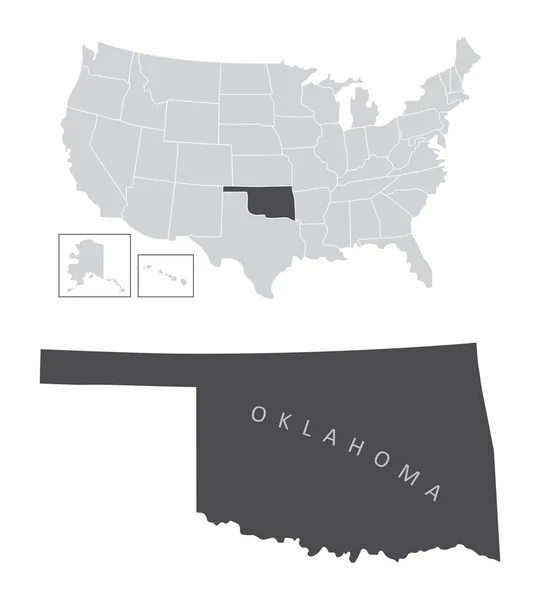 Oklahoma eyalet haritası — Stok Vektör