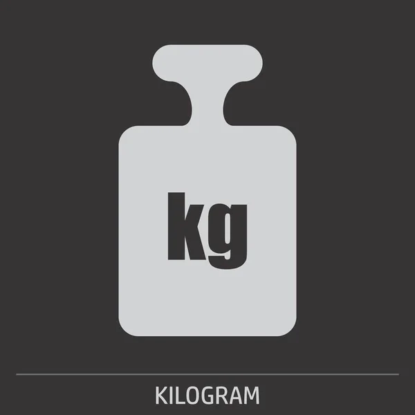 Poids Kilogramme Icône Illustration Sur Fond Gris Avec Étiquette — Image vectorielle