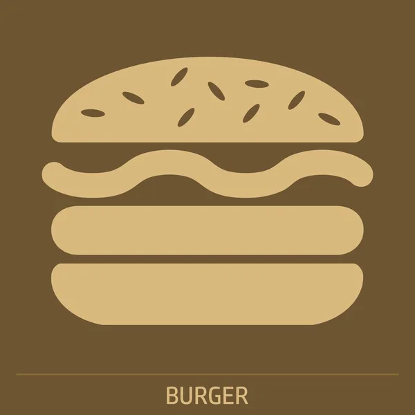 Burger Icon Illustration Auf Buntem Hintergrund Mit Etikett — Stockvektor