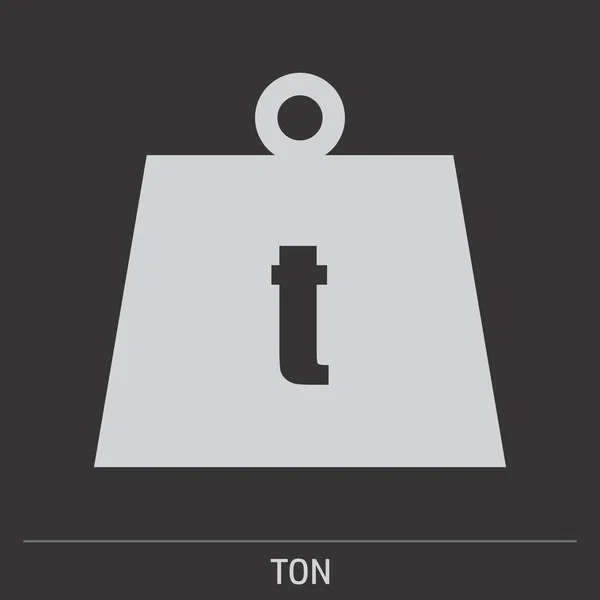 Тонна Іконка Ваги Сірому Фоні Міткою — стоковий вектор