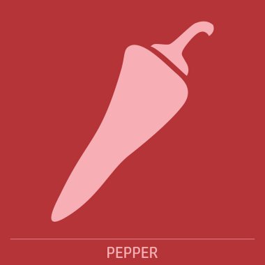 Renkli arkaplanda etiketli biber simgesi çizimi