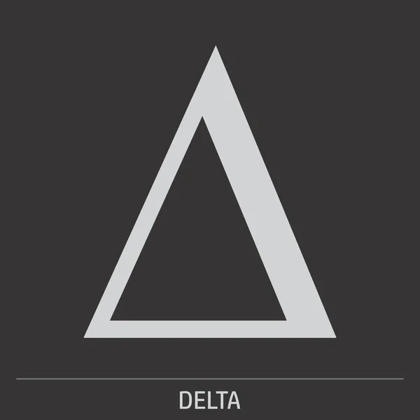 Uppercase Delta Greek Letter Icon Illustration Gray Background Label — 스톡 벡터