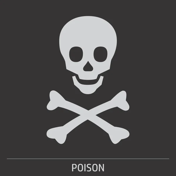 Poison Skull Icon Illustration Gray Background Label — Stock Vector