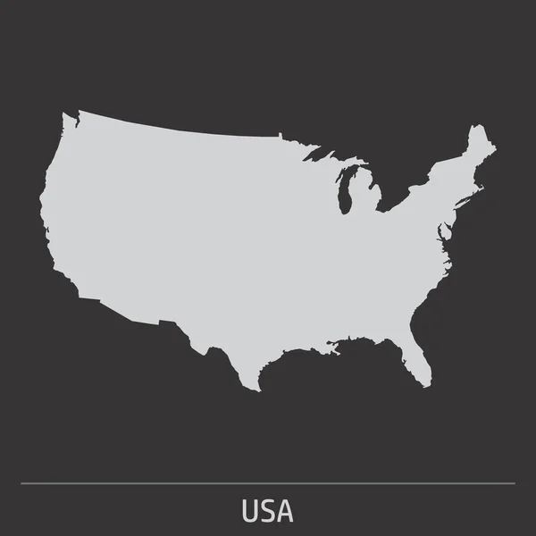 Usa Map Icon Illustration Gray Background Label — 스톡 벡터