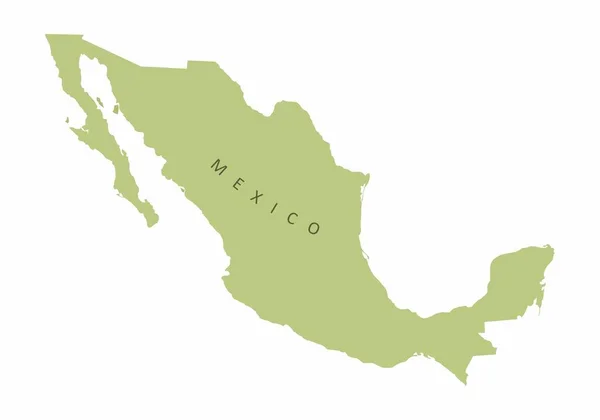 México Silhueta Mapa Colorido Fundo Branco Com Etiqueta — Vetor de Stock