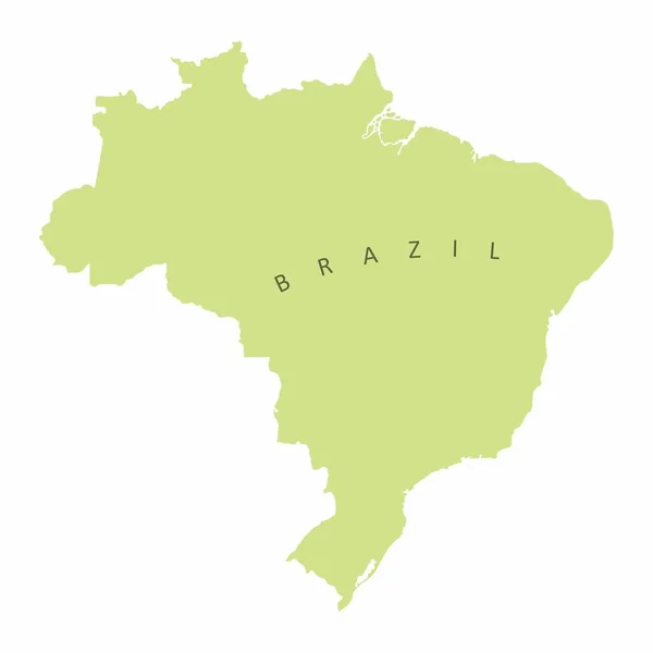 Brasil Colorido Mapa Silhueta Fundo Branco Com Etiqueta — Vetor de Stock