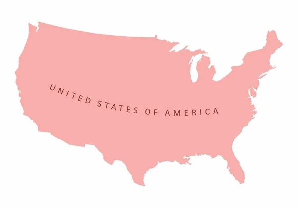 Usa Mappa Colorata Silhouette Sfondo Bianco Con Etichetta — Vettoriale Stock