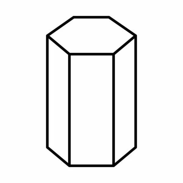 Иллюстрация Иконки Линейной Шестиугольной Призмы Белом Фоне — стоковый вектор