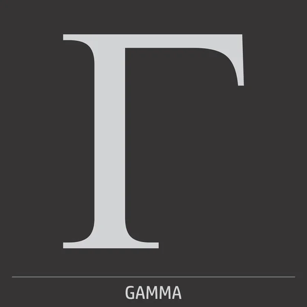 Großbuchstabe Gamma Griechisches Buchstabensymbol Illustration Auf Grauem Hintergrund Mit Etikett — Stockvektor