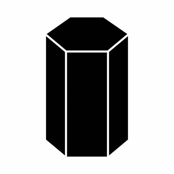 Ilustração Ícone Prisma Hexagonal Sobre Fundo Branco — Vetor de Stock