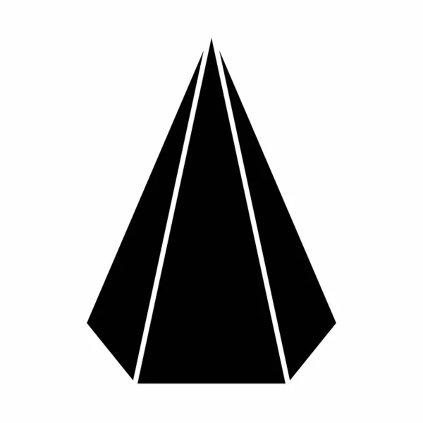 Hexagonal Pyramid Ikon Illustration Vit Bakgrund — Stock vektor