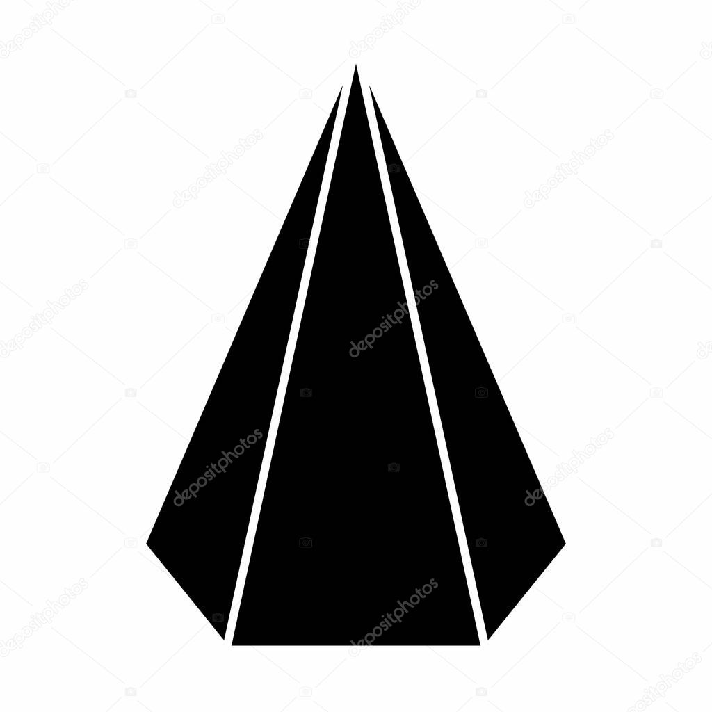 Hexagonal pyramid icon illustration on white background