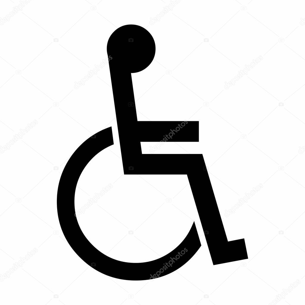 A Wheelchair icon illustration on white background