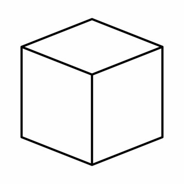 Beyaz arkaplanda bir Küp doğrusal resimleme