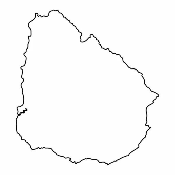 Χάρτης Περιγράμματος Της Ουρουγουάης Απομονωμένος Λευκό Φόντο — Διανυσματικό Αρχείο