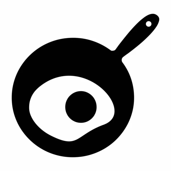 Fry Oeuf Icône Noire Sur Fond Blanc — Image vectorielle
