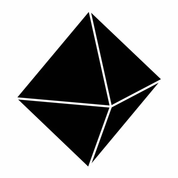 Octahedron Ícone Preto Ilustração Fundo Branco — Vetor de Stock