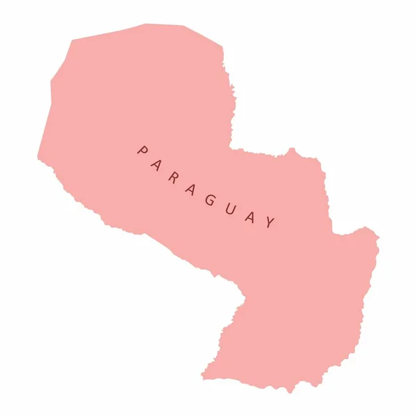 Paraguay Kleurrijke Kaart Met Label Geïsoleerd Witte Achtergrond — Stockvector