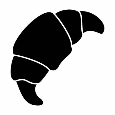 Beyaz arkaplanda kruvasan simgesi