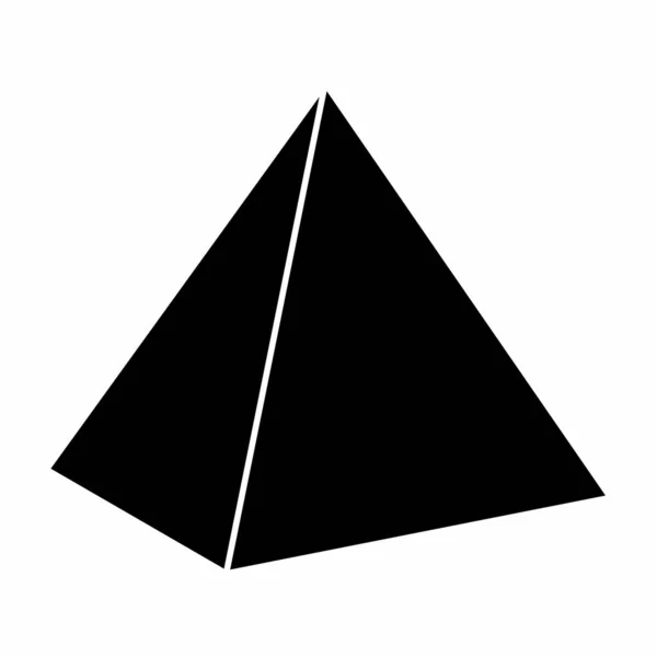 Pyramid Svart Ikon Illustration Vit Bakgrund — Stock vektor
