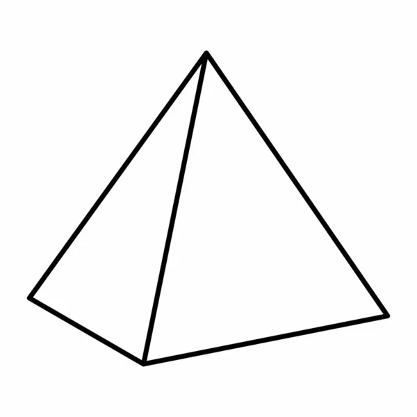 Pyramid Linjär Ikon Illustration Vit Bakgrund — Stock vektor