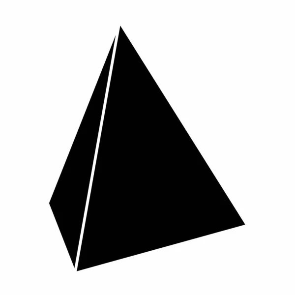 Trekantig Pyramid Svart Ikon Illustration Vit Bakgrund — Stock vektor