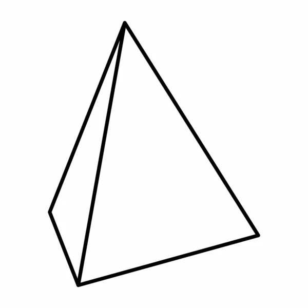 Ilustração Ícone Linear Pirâmide Triangular Sobre Fundo Branco —  Vetores de Stock