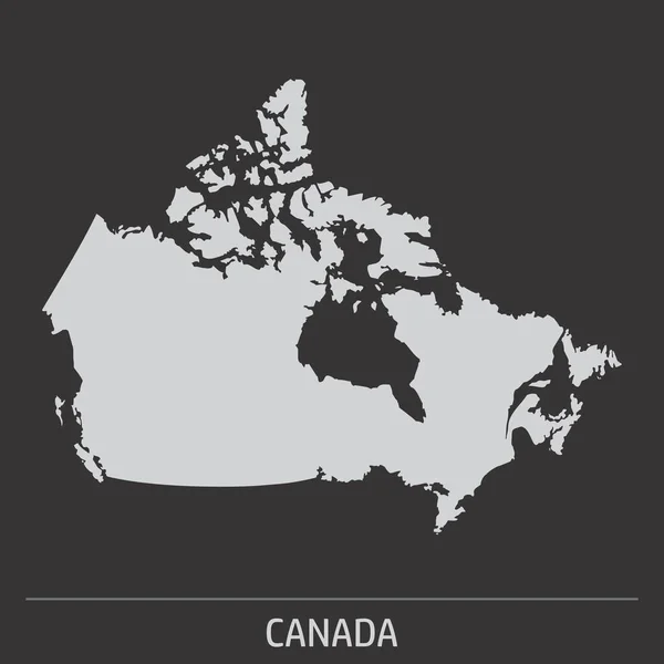 Ilustração Ícone Mapa Canadá Fundo Cinza Com Etiqueta — Vetor de Stock